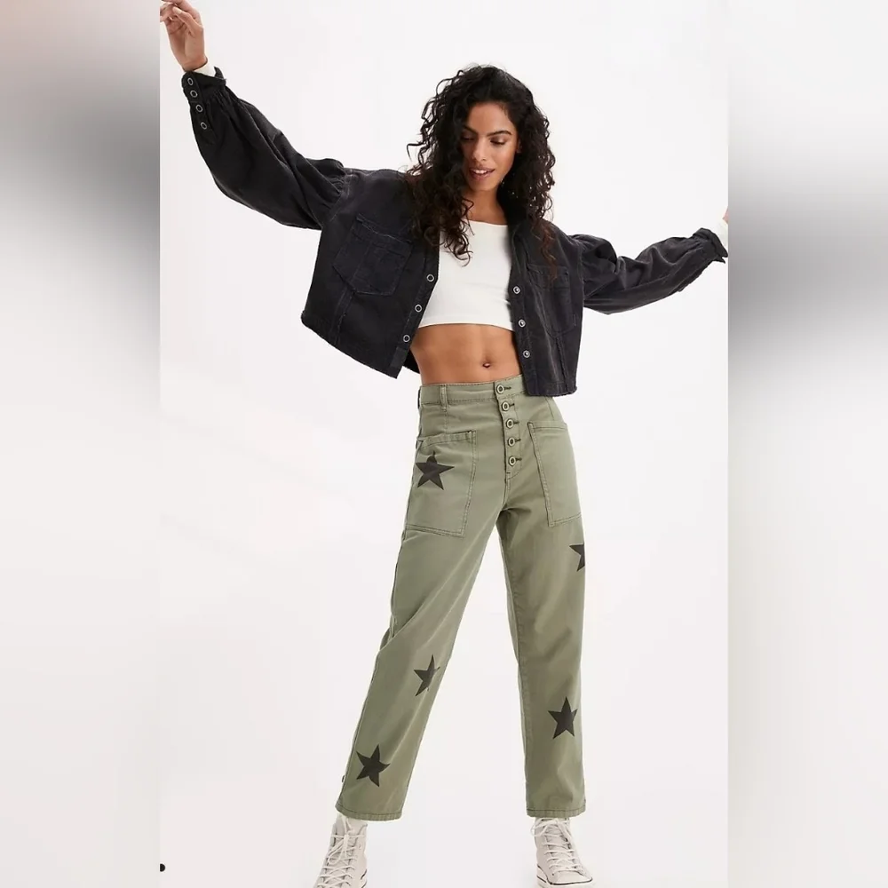 Pistola Tammy High Waisted Straight Leg Pants, Royal Honor Cotton Size 24 - Picture 1 of 16
